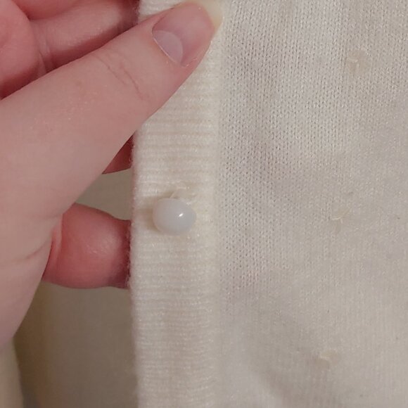 Vintage 90s White cream Sequined Oversized soft girl cardigan - Picture 3 of 5